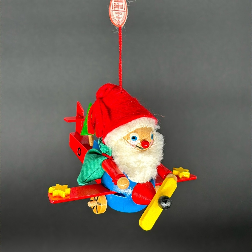 Steinbach Handcrafted Wooden Flying Santa Christmas Ornament